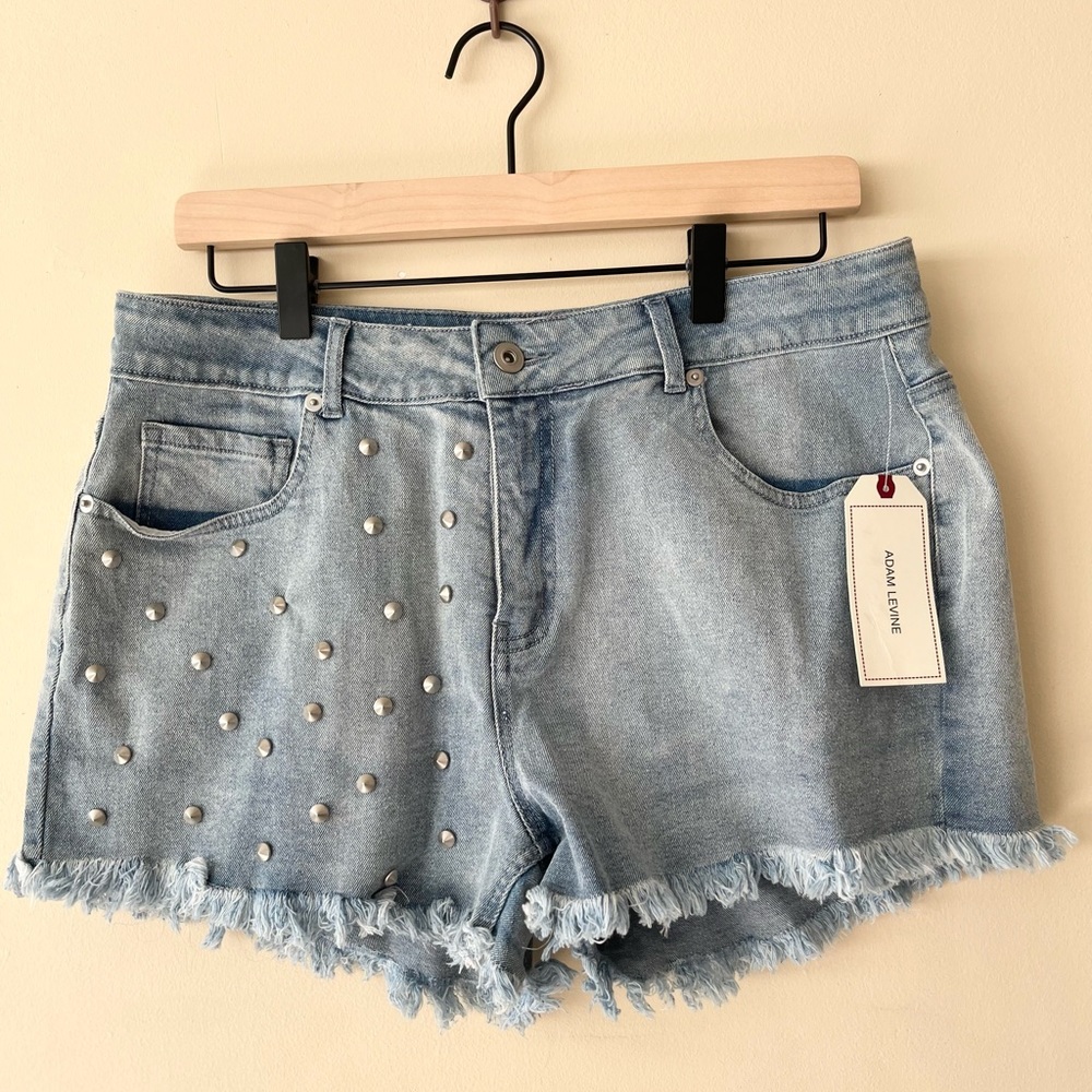 Adam Levine Studded Denim Jean Shorts Size 15 NWT